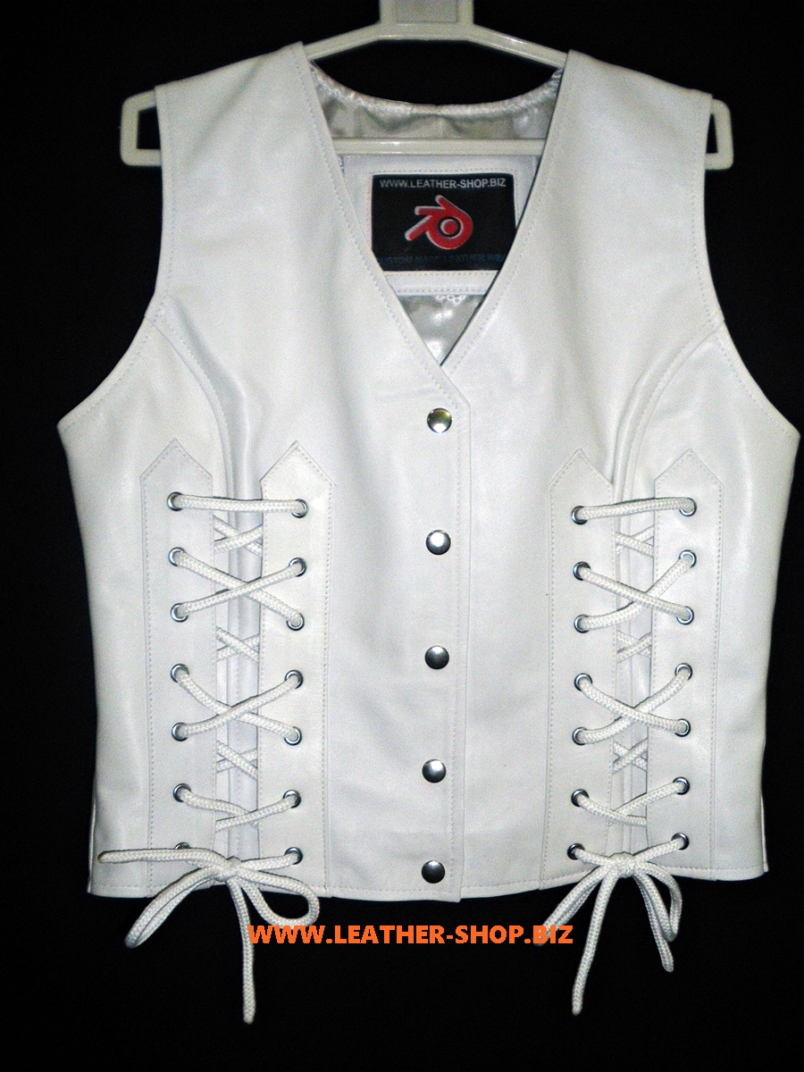 Sale > white leather vests > in stock