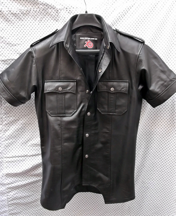 short sleeve leather jacket mens